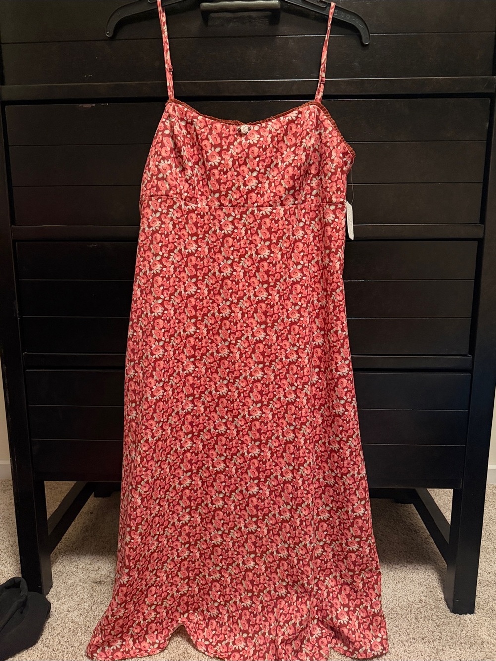 Orange Floral Slip Dress - Picture 1 of 3